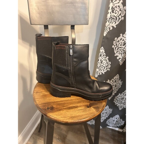 Timberland Malynn Waterproof Chelsea Boots Booties Women’s Size 9 Black Grunge - Picture 3 of 9